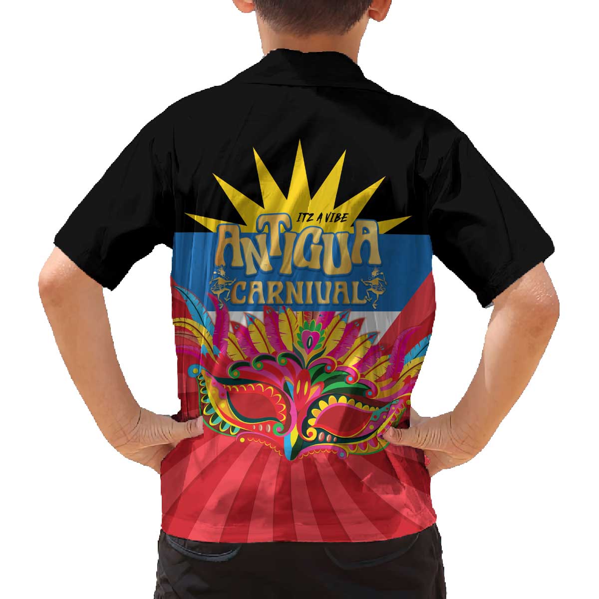 Antigua Carnival Family Matching Off The Shoulder Long Sleeve Dress and Hawaiian Shirt Greatest Summer Festival Of Caribbean LT14
