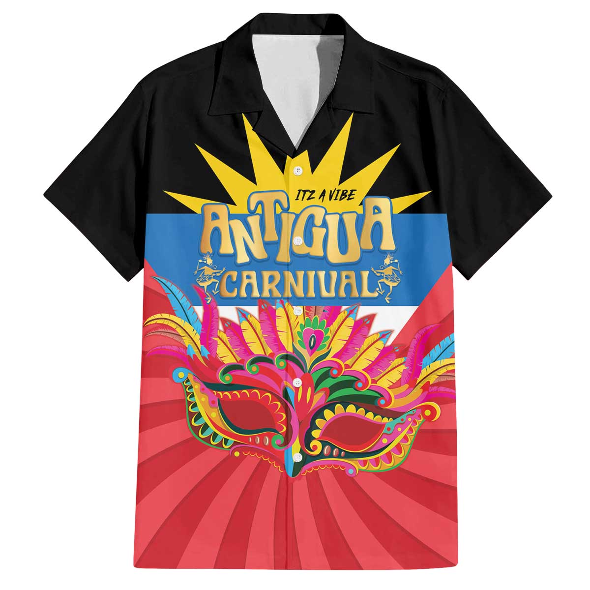 Antigua Carnival Family Matching Off The Shoulder Long Sleeve Dress and Hawaiian Shirt Greatest Summer Festival Of Caribbean LT14