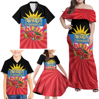 Antigua Carnival Family Matching Off Shoulder Maxi Dress and Hawaiian Shirt Greatest Summer Festival Of Caribbean LT14
