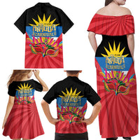 Antigua Carnival Family Matching Off Shoulder Maxi Dress and Hawaiian Shirt Greatest Summer Festival Of Caribbean LT14