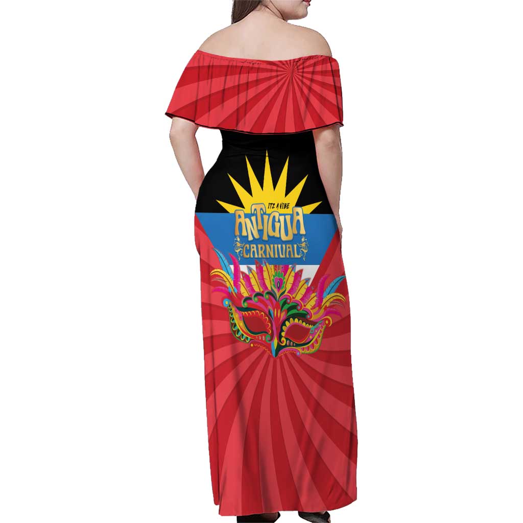Antigua Carnival Family Matching Off Shoulder Maxi Dress and Hawaiian Shirt Greatest Summer Festival Of Caribbean LT14
