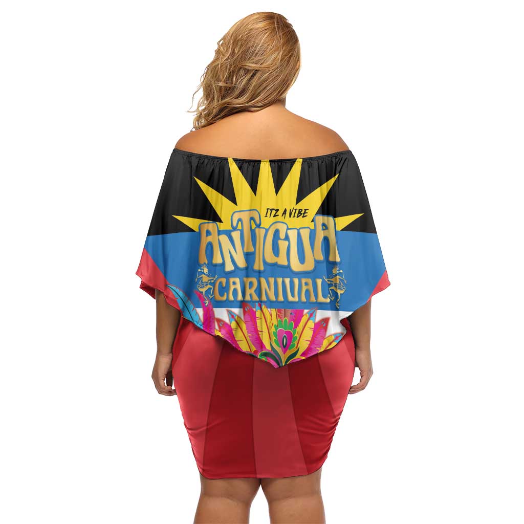 Antigua Carnival Family Matching Off Shoulder Short Dress and Hawaiian Shirt Greatest Summer Festival Of Caribbean LT14