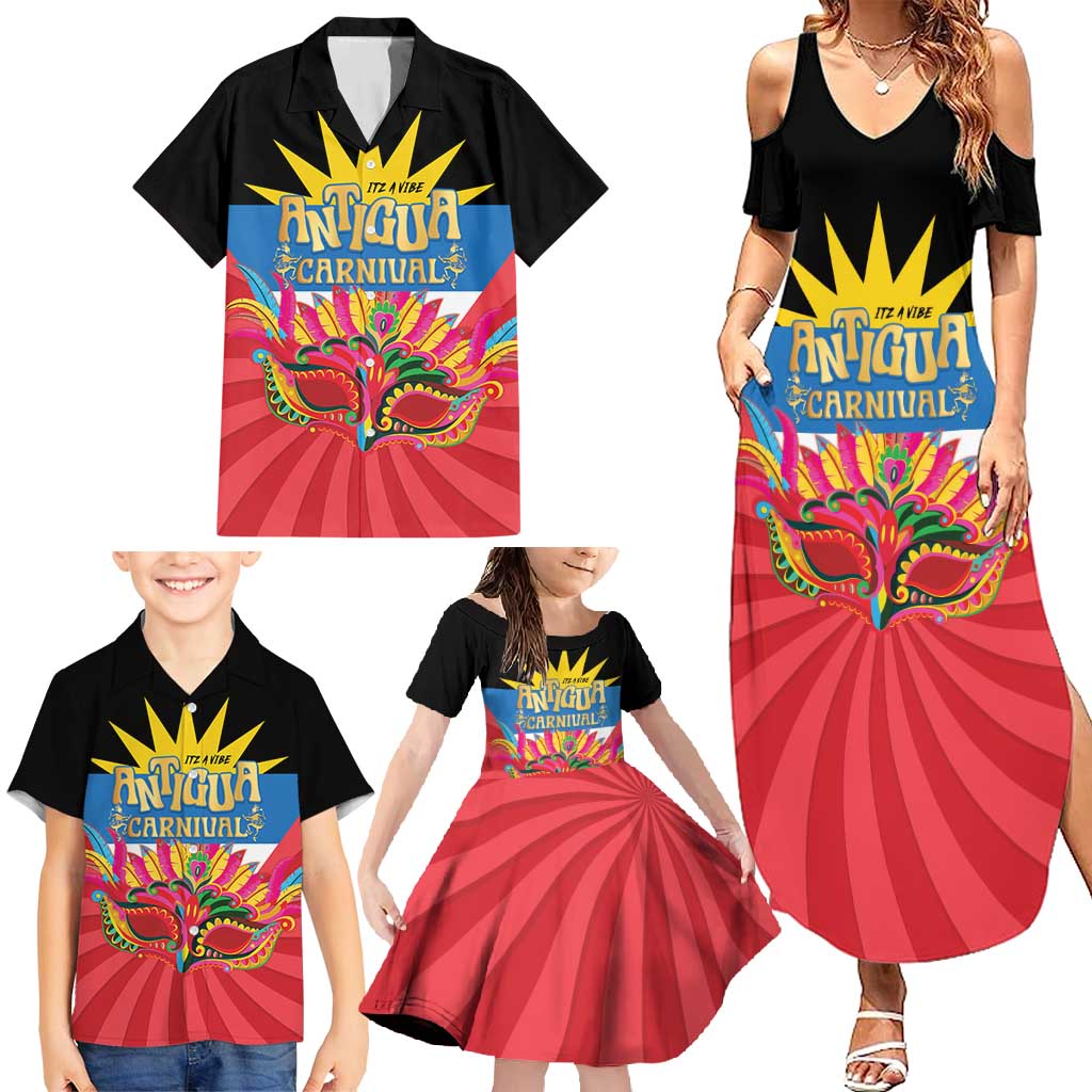 Antigua Carnival Family Matching Summer Maxi Dress and Hawaiian Shirt Greatest Summer Festival Of Caribbean LT14
