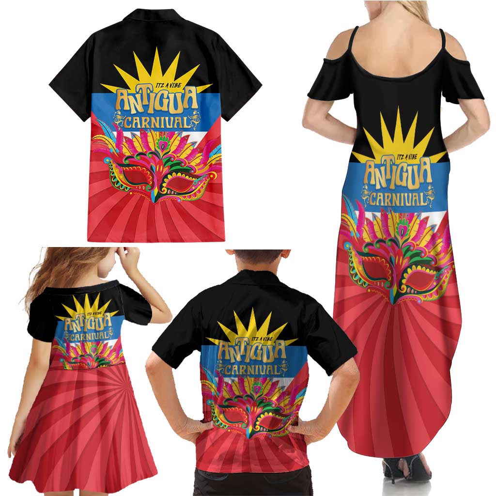 Antigua Carnival Family Matching Summer Maxi Dress and Hawaiian Shirt Greatest Summer Festival Of Caribbean LT14