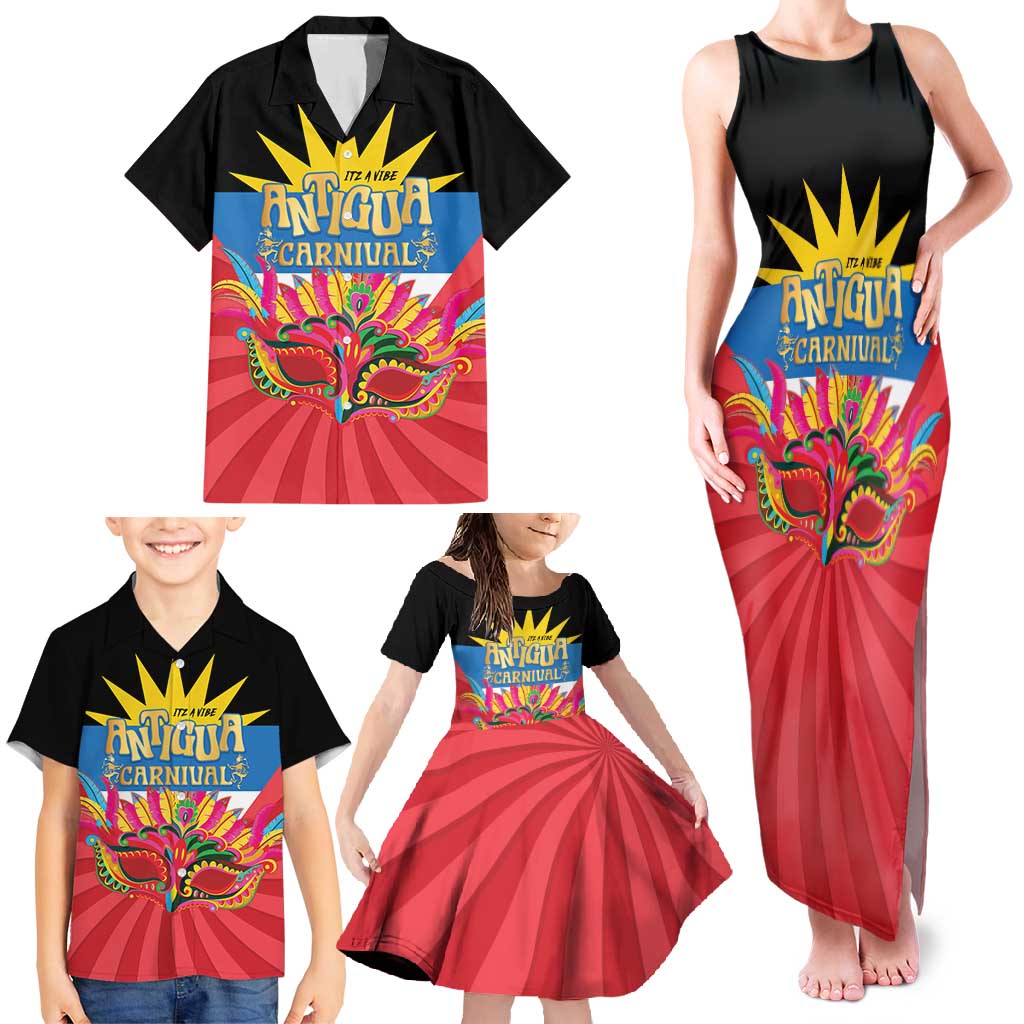 Antigua Carnival Family Matching Tank Maxi Dress and Hawaiian Shirt Greatest Summer Festival Of Caribbean LT14