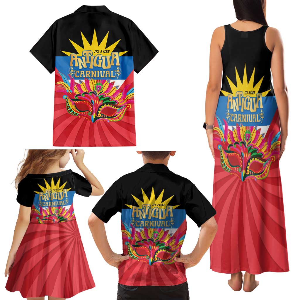 Antigua Carnival Family Matching Tank Maxi Dress and Hawaiian Shirt Greatest Summer Festival Of Caribbean LT14