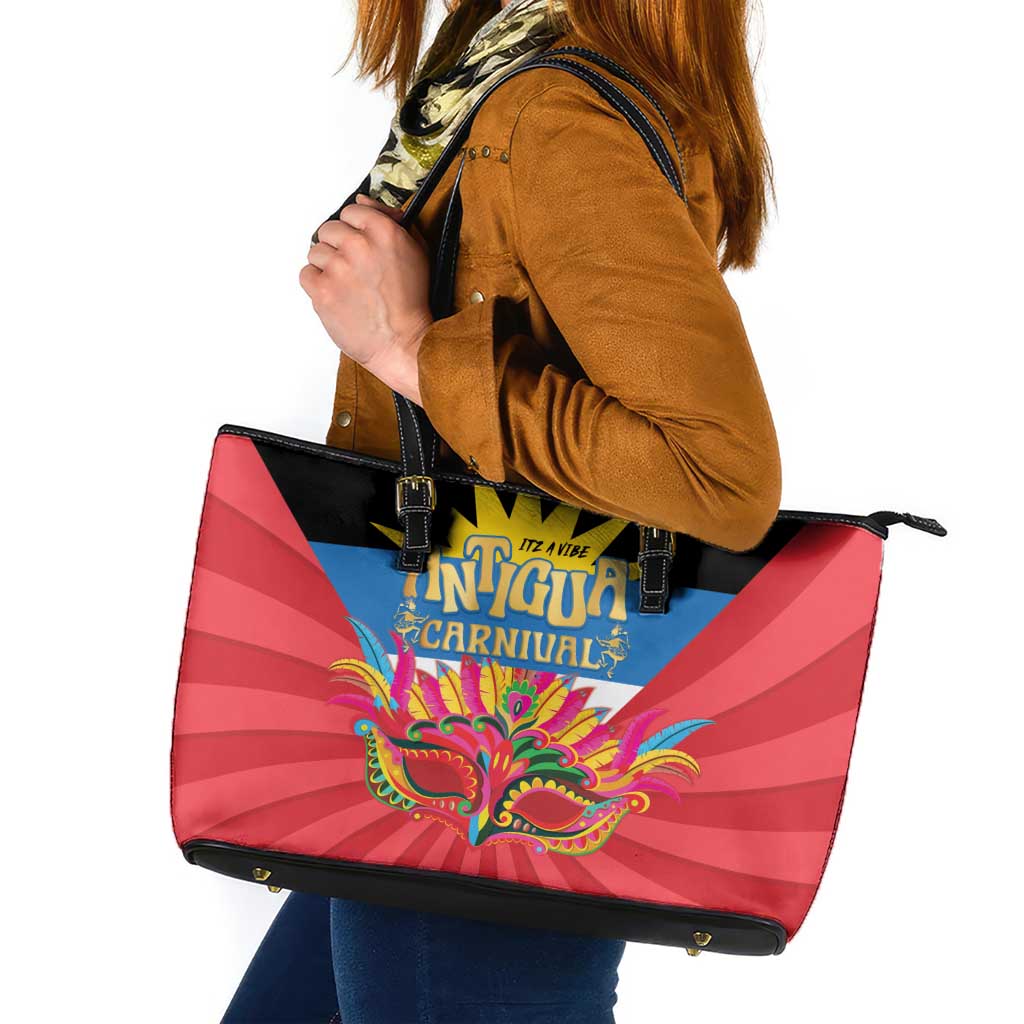 Antigua Carnival Leather Tote Bag Greatest Summer Festival Of Caribbean - Wonder Print Shop