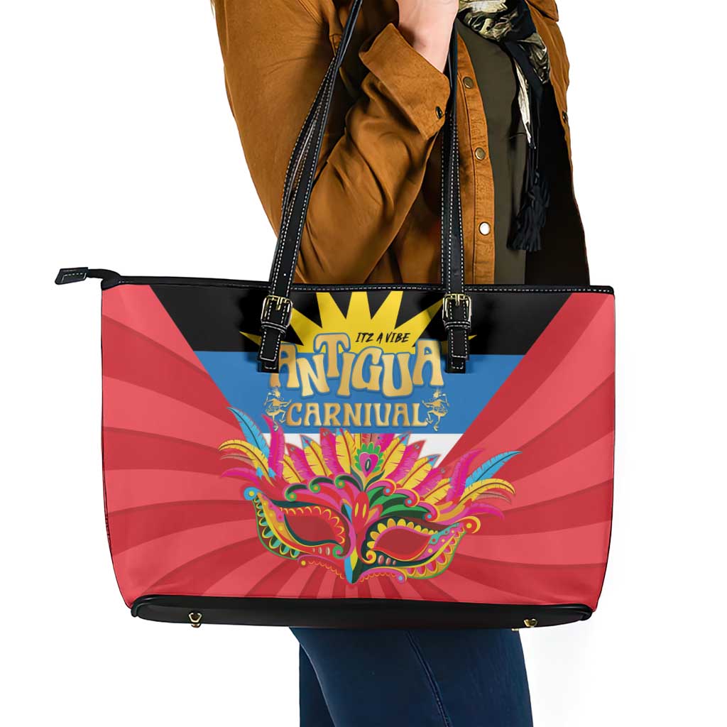 Antigua Carnival Leather Tote Bag Greatest Summer Festival Of Caribbean - Wonder Print Shop