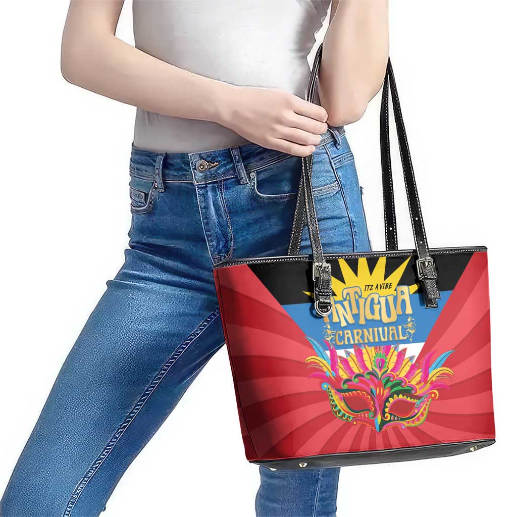 Antigua Carnival Leather Tote Bag Greatest Summer Festival Of Caribbean - Wonder Print Shop