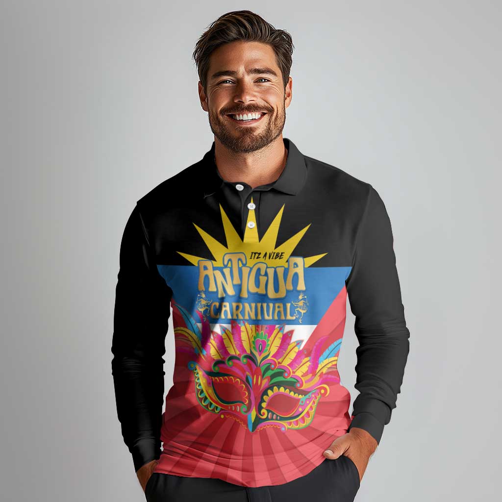 Antigua Carnival Long Sleeve Polo Shirt Greatest Summer Festival Of Caribbean LT14