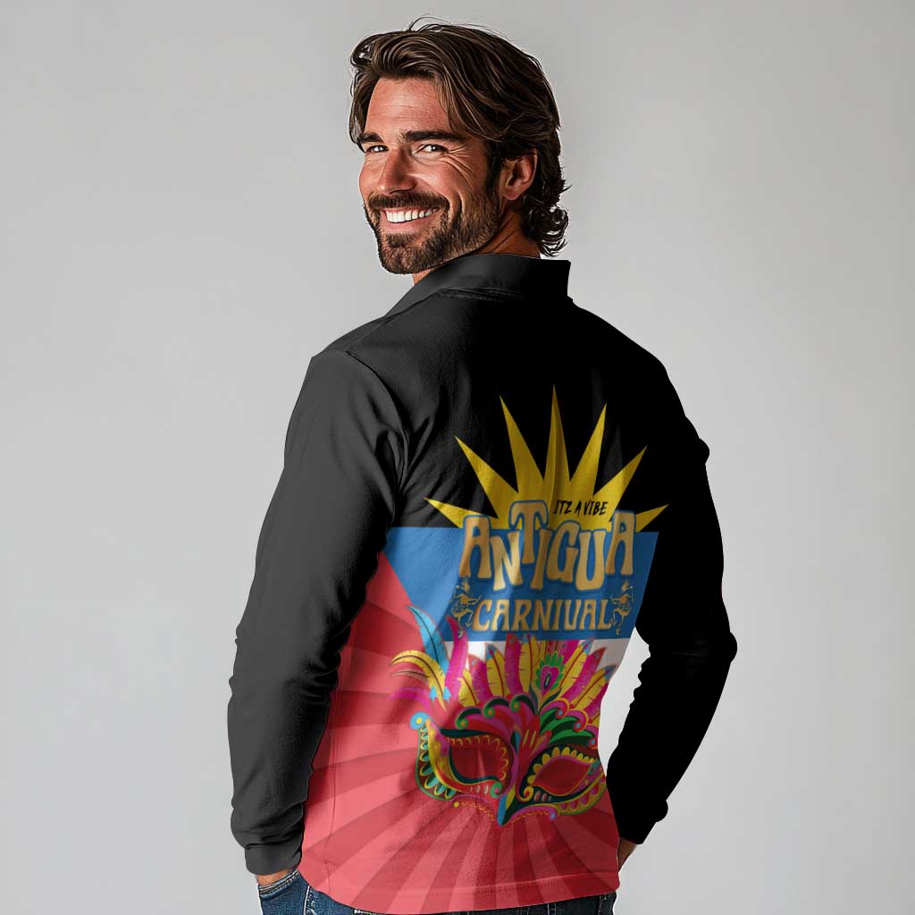 Antigua Carnival Long Sleeve Polo Shirt Greatest Summer Festival Of Caribbean LT14