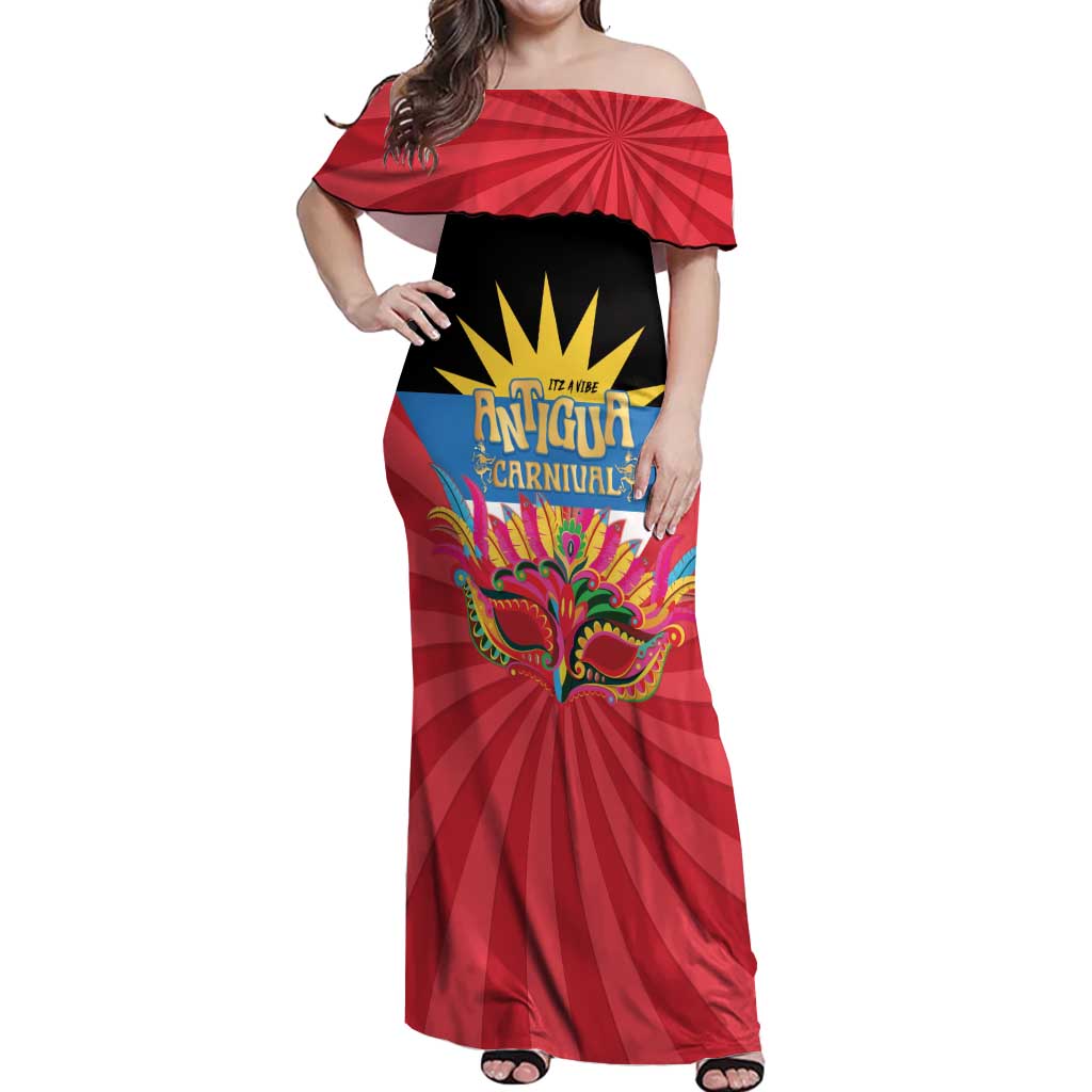 Antigua Carnival Off Shoulder Maxi Dress Greatest Summer Festival Of Caribbean LT14