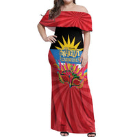 Antigua Carnival Off Shoulder Maxi Dress Greatest Summer Festival Of Caribbean LT14