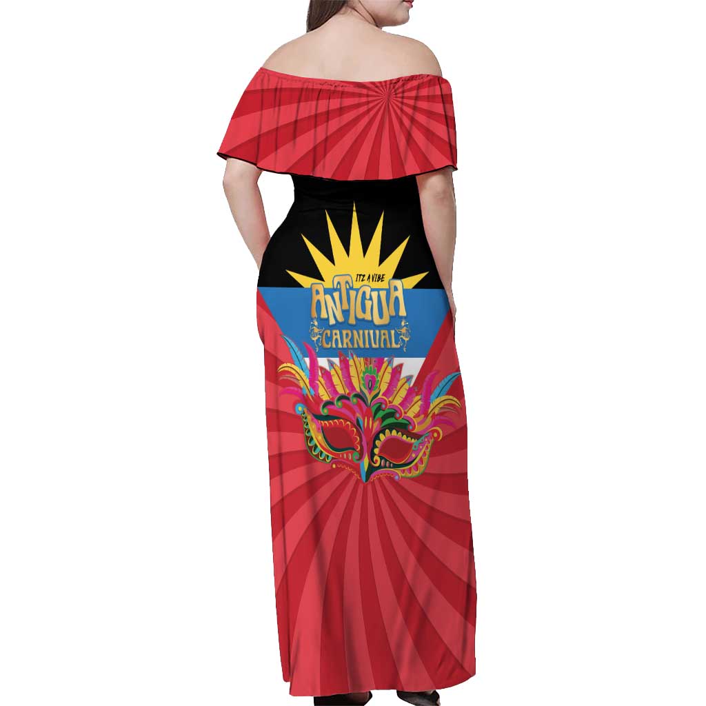 Antigua Carnival Off Shoulder Maxi Dress Greatest Summer Festival Of Caribbean LT14