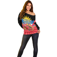 Antigua Carnival Off Shoulder Sweater Greatest Summer Festival Of Caribbean LT14