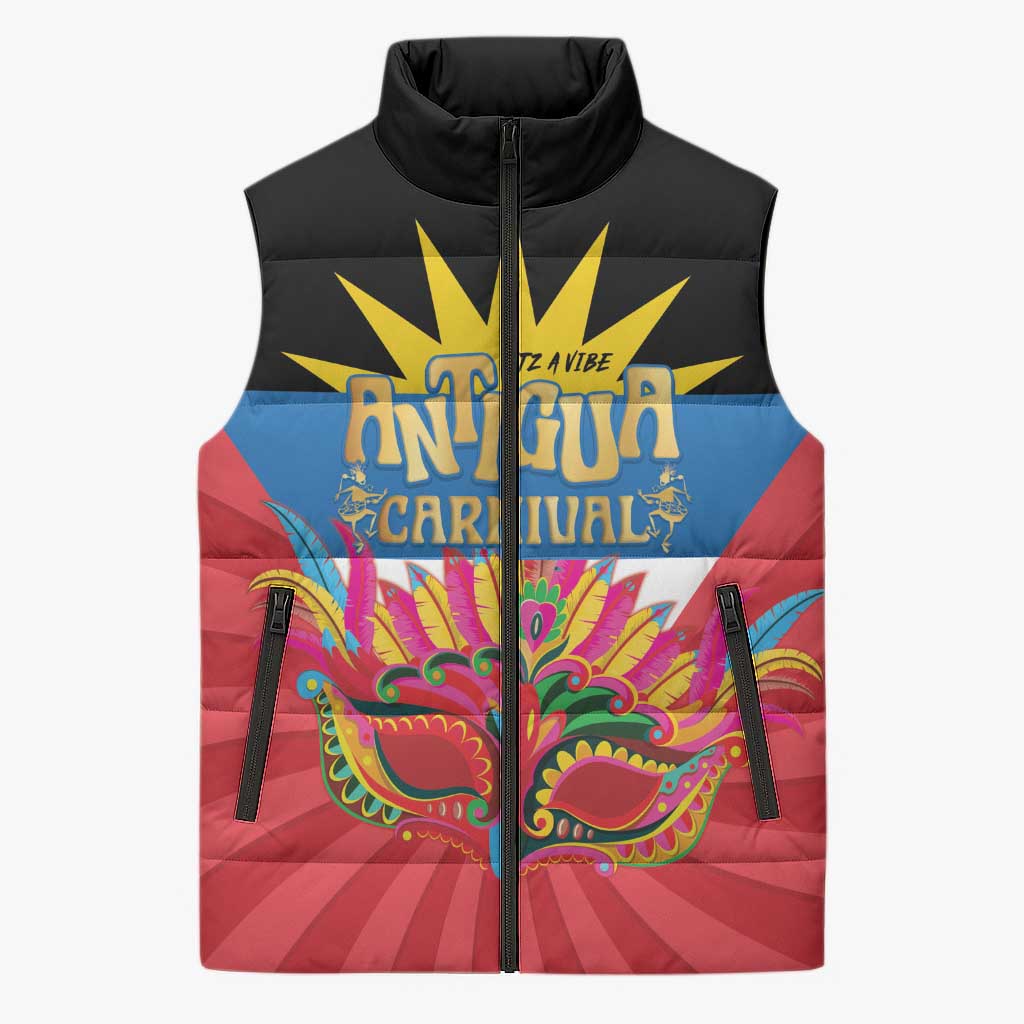 Antigua Carnival Sleeveless Puffer Jacket Greatest Summer Festival Of Caribbean - Wonder Print Shop