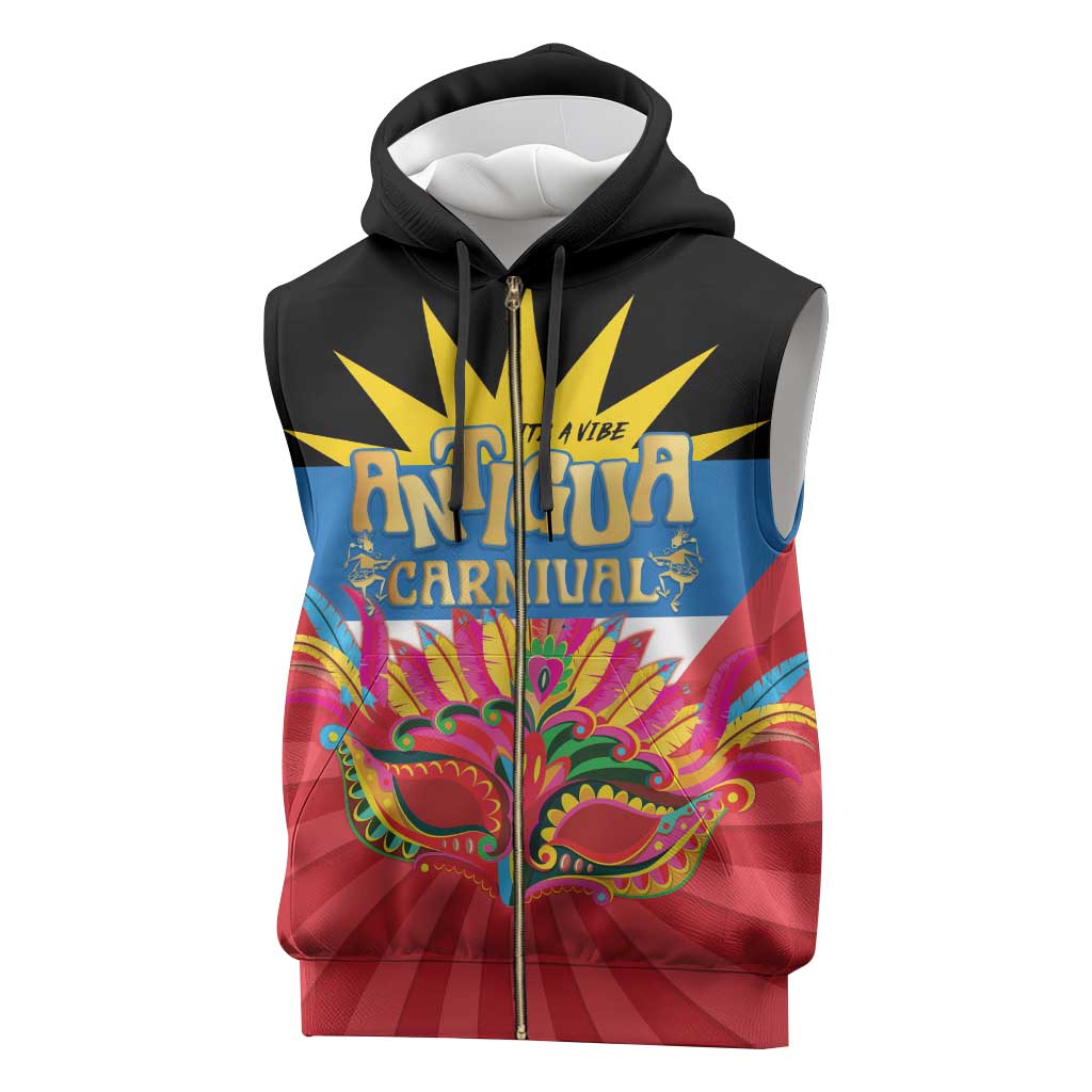 Antigua Carnival Sleeveless Zip Hoodie Greatest Summer Festival Of Caribbean - Wonder Print Shop