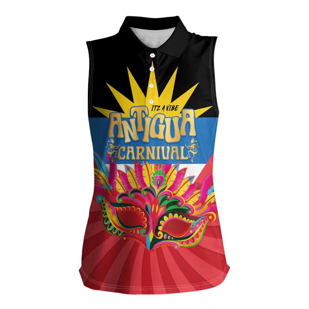Antigua Carnival Women Sleeveless Polo Shirt Greatest Summer Festival Of Caribbean LT14