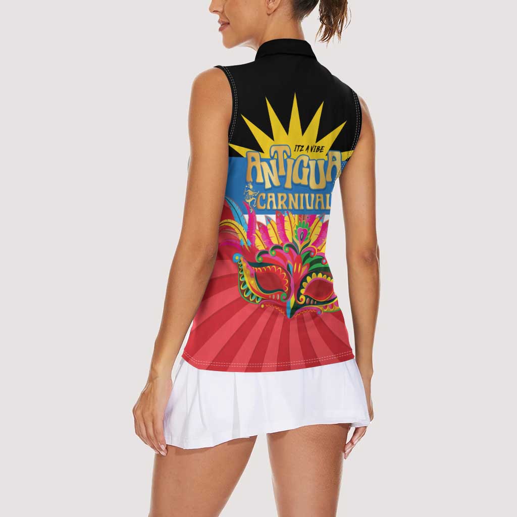 Antigua Carnival Women Sleeveless Polo Shirt Greatest Summer Festival Of Caribbean LT14