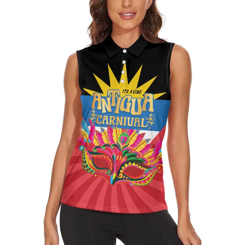 Antigua Carnival Women Sleeveless Polo Shirt Greatest Summer Festival Of Caribbean LT14