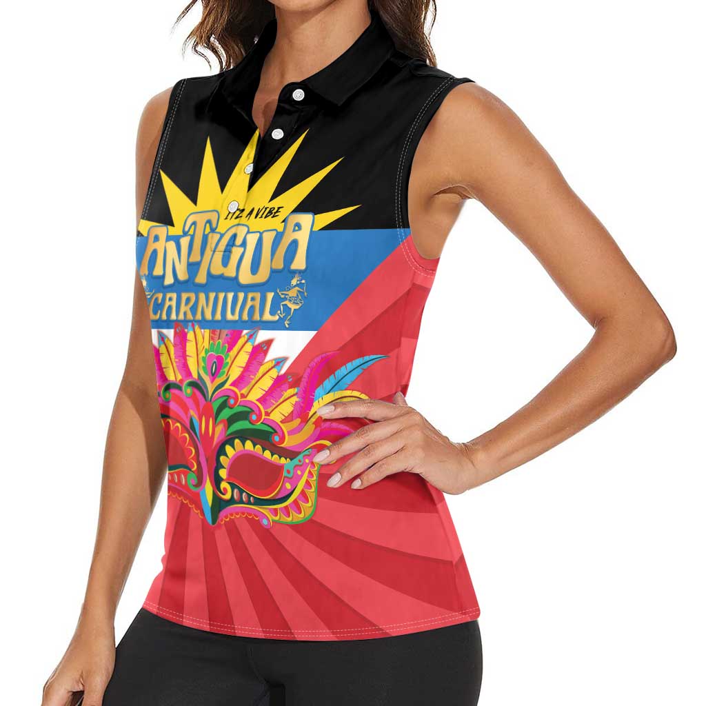 Antigua Carnival Women Sleeveless Polo Shirt Greatest Summer Festival Of Caribbean LT14