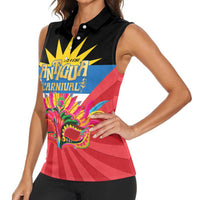 Antigua Carnival Women Sleeveless Polo Shirt Greatest Summer Festival Of Caribbean LT14