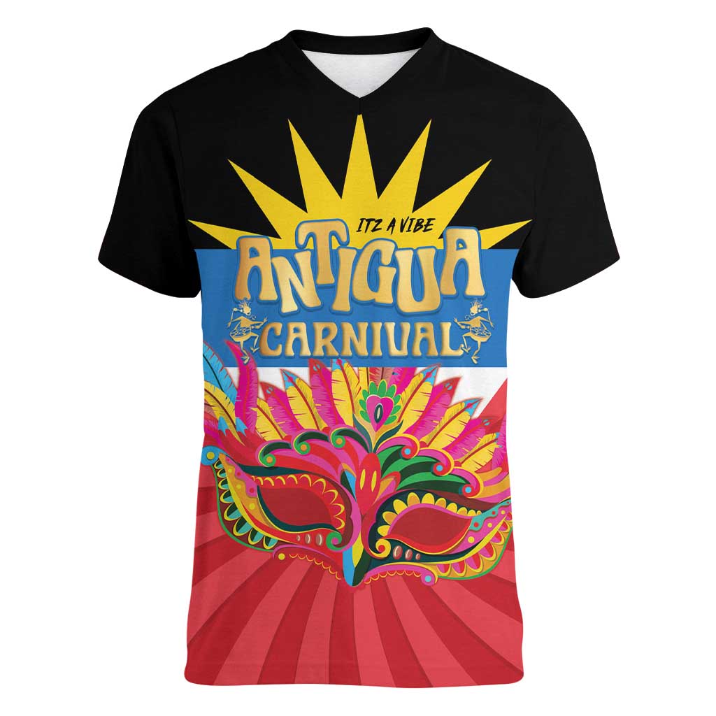 Antigua Carnival Women V-Neck T-Shirt Greatest Summer Festival Of Caribbean LT14