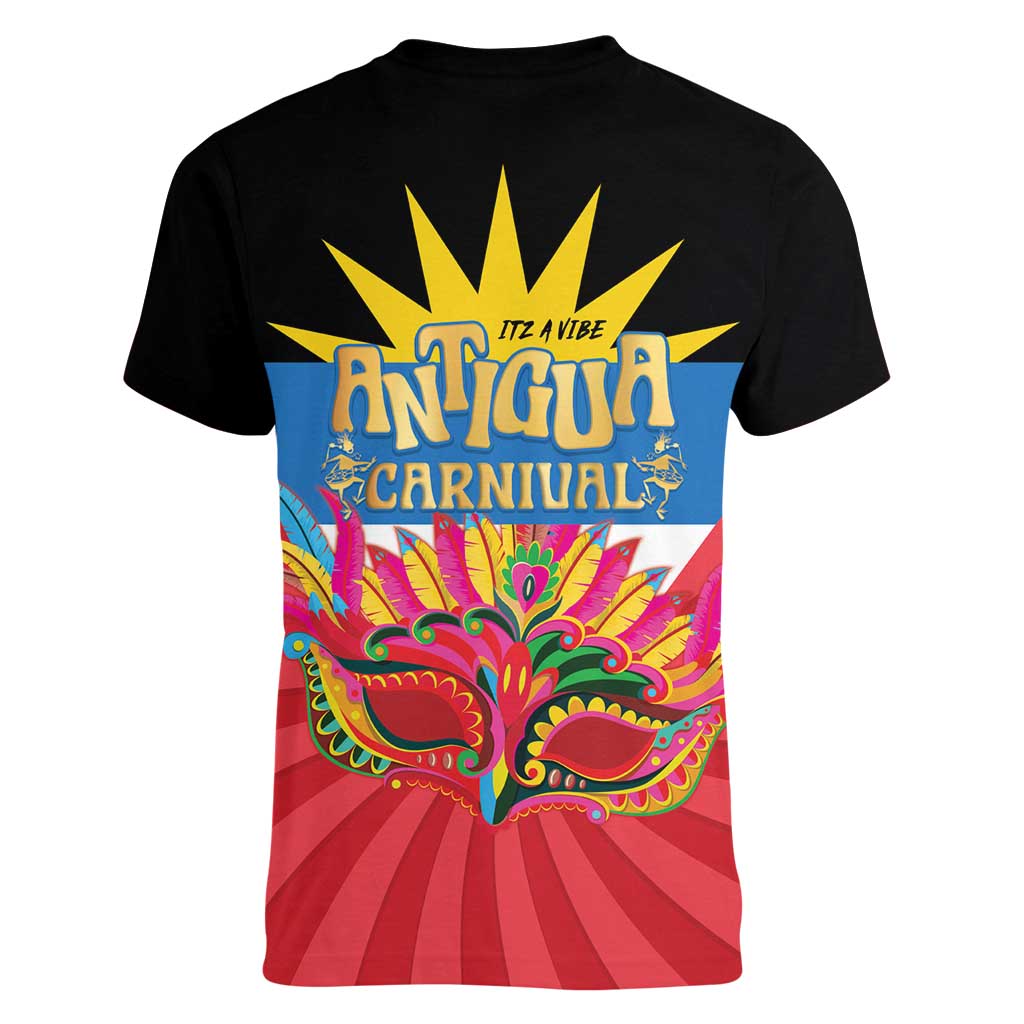 Antigua Carnival Women V-Neck T-Shirt Greatest Summer Festival Of Caribbean LT14
