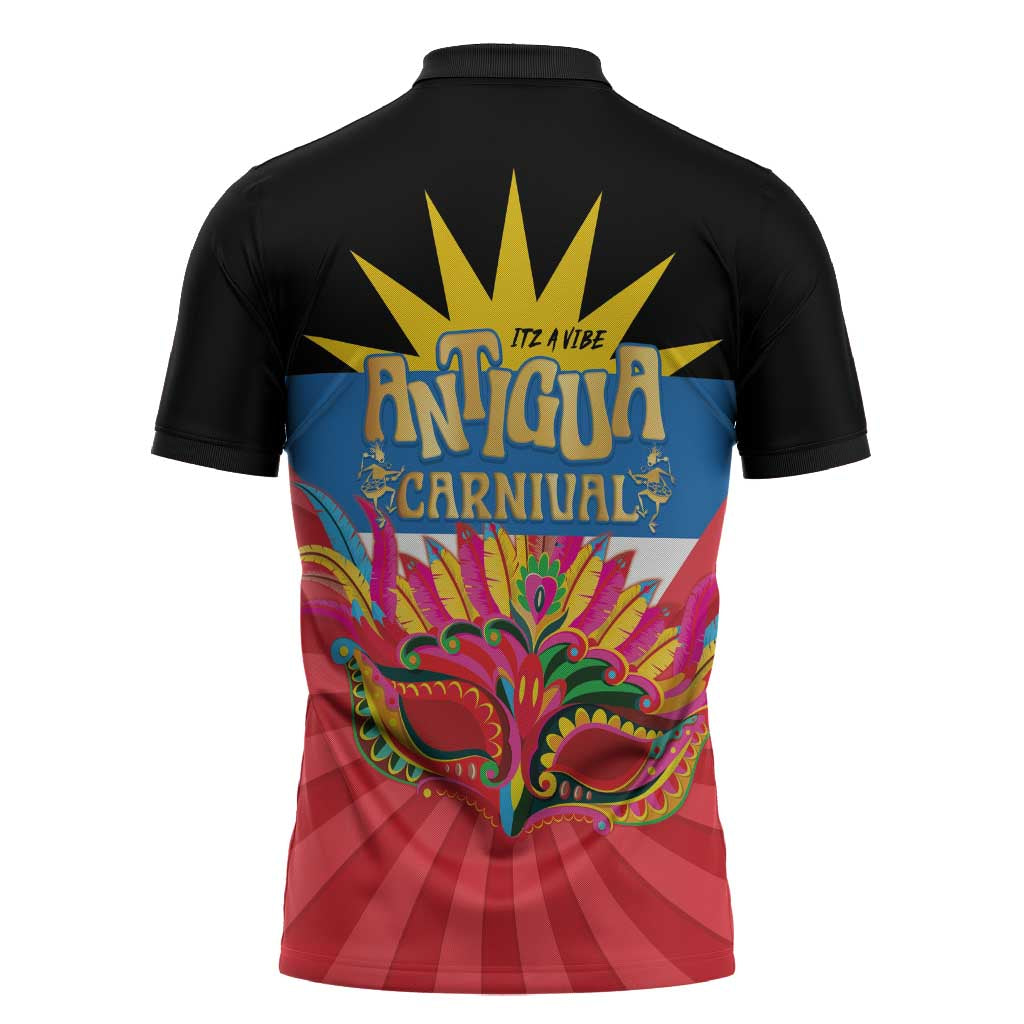 Antigua Carnival Zipper Polo Shirt Greatest Summer Festival Of Caribbean - Wonder Print Shop