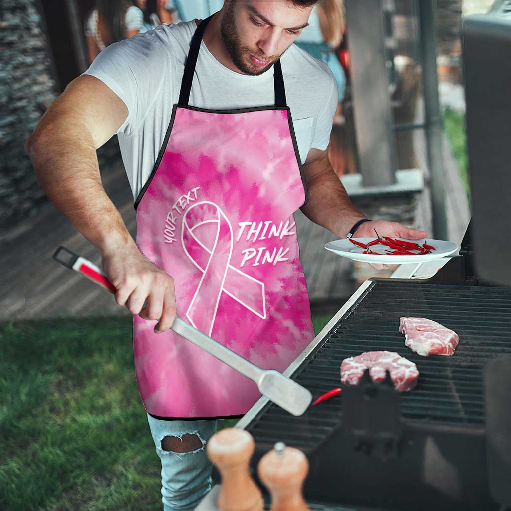 Breast Cancer Awareness Apron Think Pink Tie Dye Ribbon - Wonder Print Shop