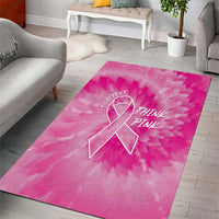 Personalized Breast Cancer Awareness Area Rug Think Pink Tie Dye Ribbon - Wonder Print Shop