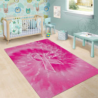 Personalized Breast Cancer Awareness Area Rug Think Pink Tie Dye Ribbon - Wonder Print Shop