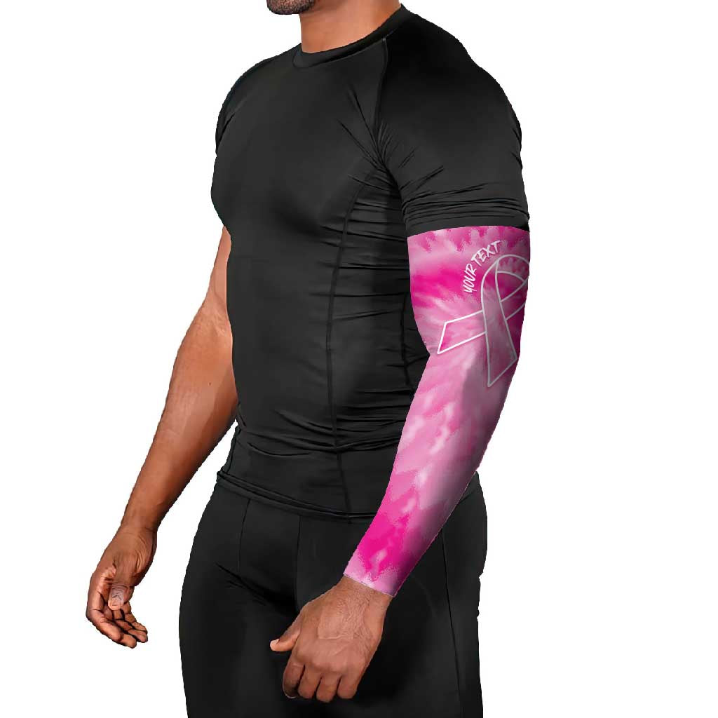 Breast Cancer Awareness Arm Sleeves Think Pink Tie Dye Ribbon - Wonder Print Shop