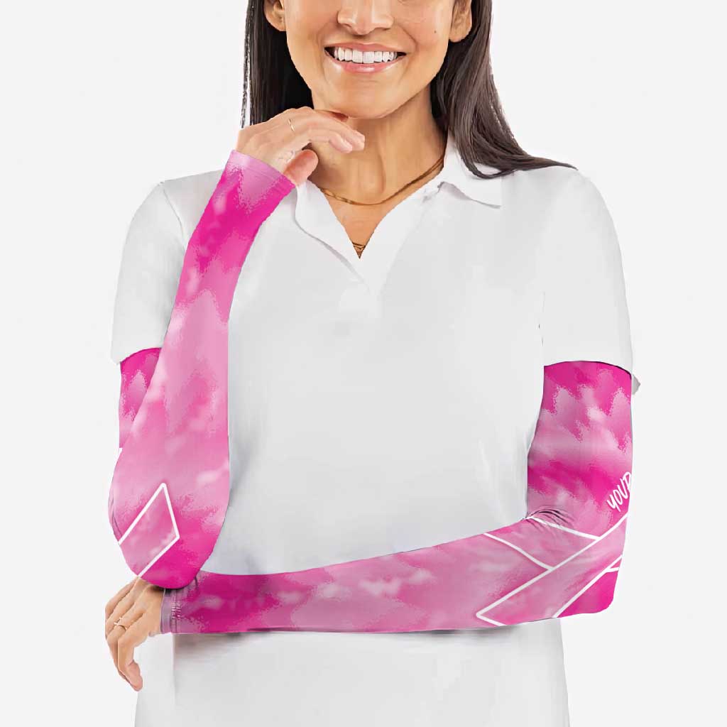 Breast Cancer Awareness Arm Sleeves Think Pink Tie Dye Ribbon - Wonder Print Shop
