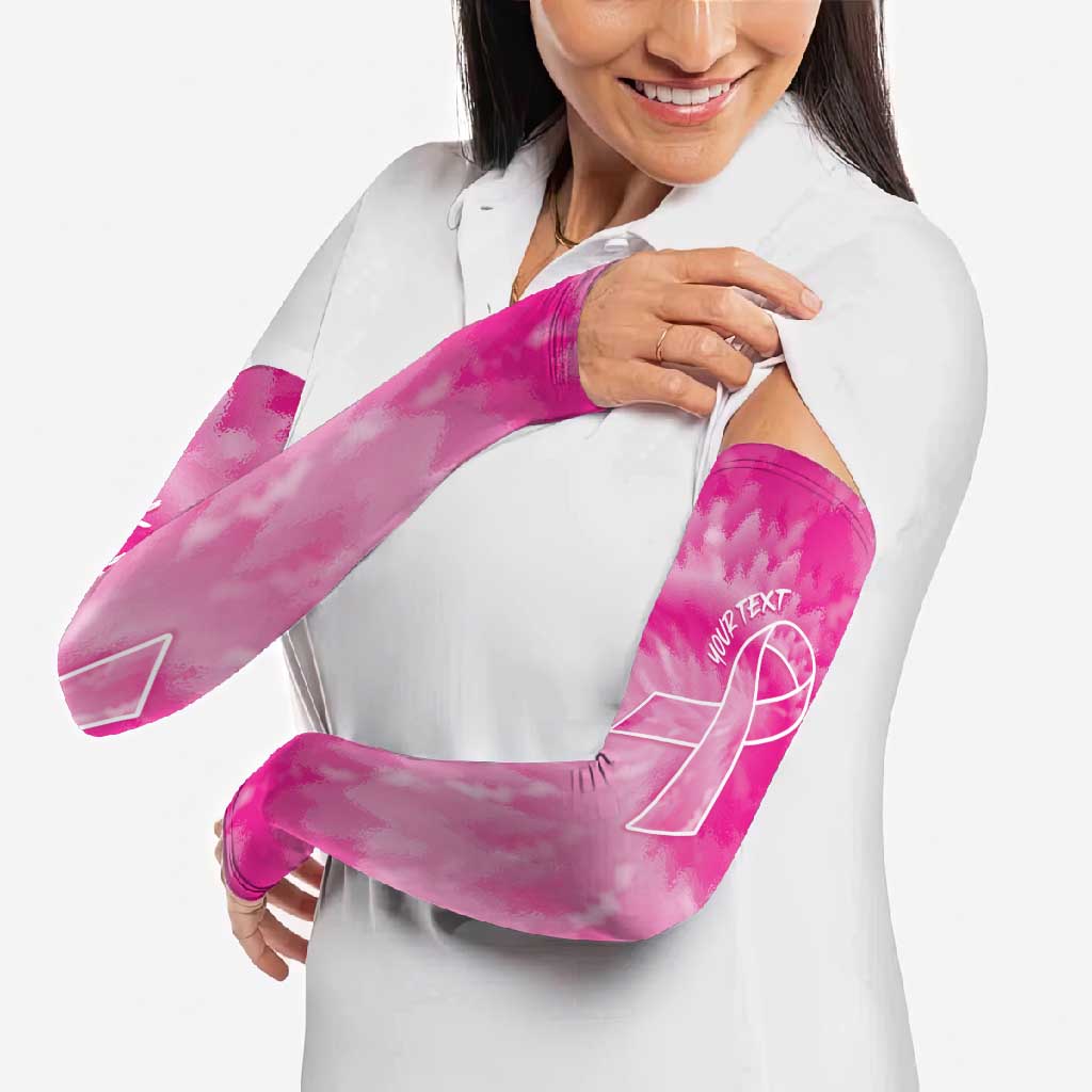 Breast Cancer Awareness Arm Sleeves Think Pink Tie Dye Ribbon - Wonder Print Shop