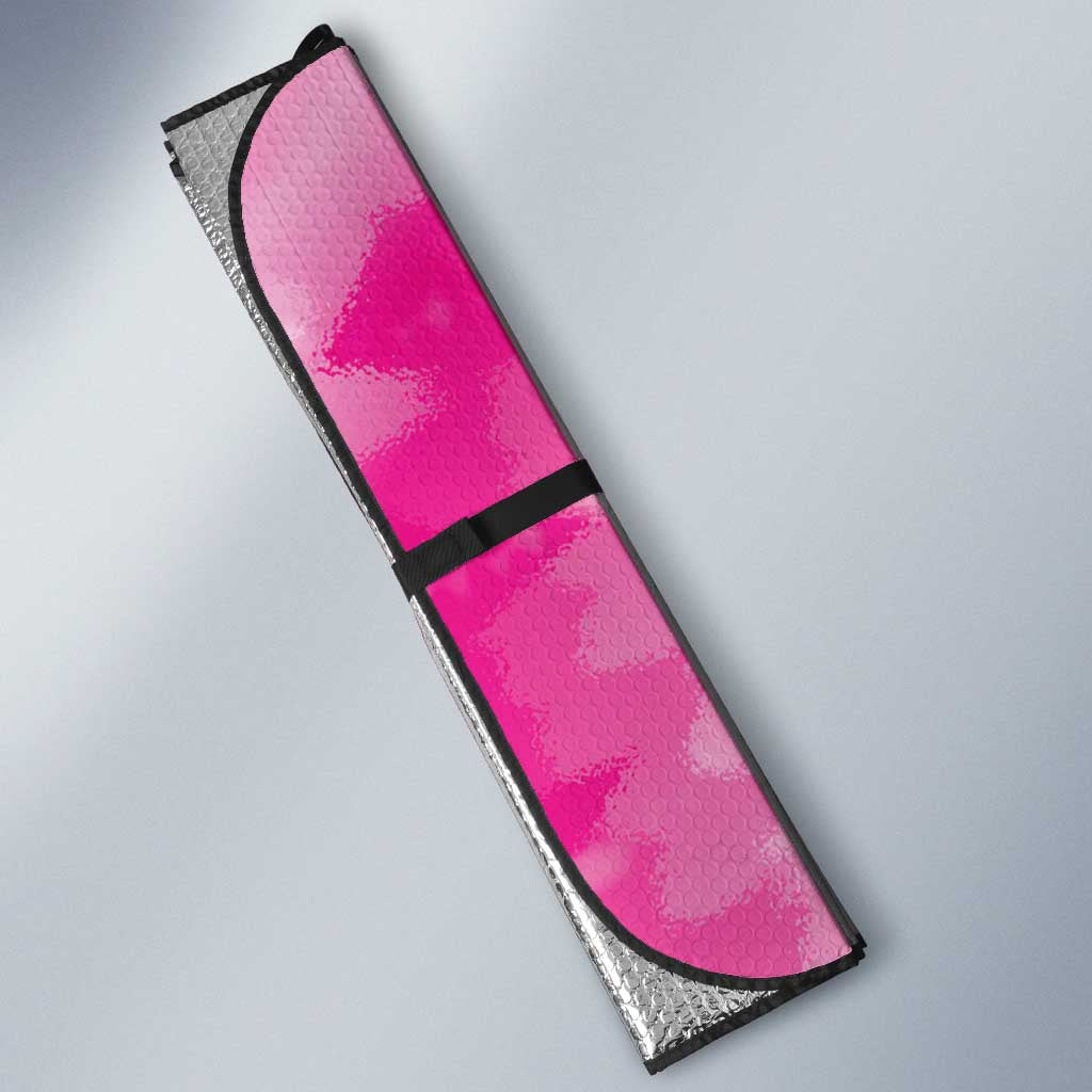 Breast Cancer Awareness Auto Sun Shade Think Pink Tie Dye Ribbon - Wonder Print Shop