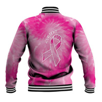 Personalized Breast Cancer Awareness Baseball Jacket Think Pink Tie Dye Ribbon - Wonder Print Shop
