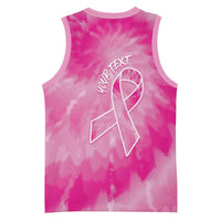 Breast Cancer Awareness Basketball Jersey Think Pink Tie Dye Ribbon - Wonder Print Shop