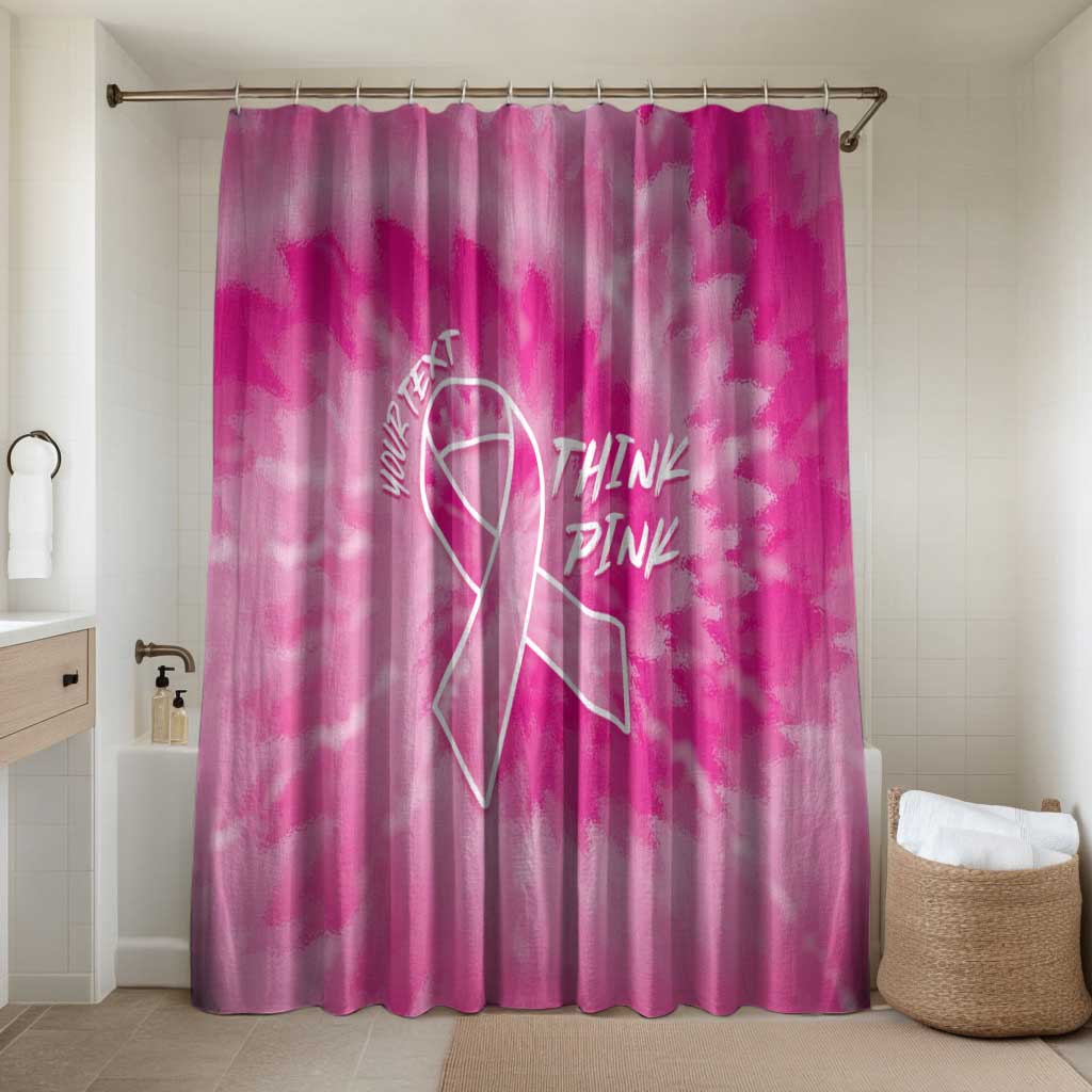 Breast Cancer Awareness Bathroom Set Think Pink Tie Dye Ribbon - Wonder Print Shop