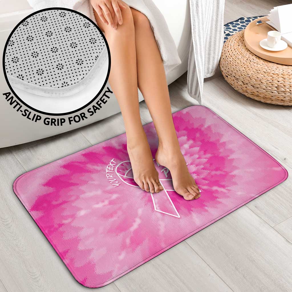 Breast Cancer Awareness Bathroom Set Think Pink Tie Dye Ribbon - Wonder Print Shop
