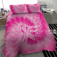 Personalized Breast Cancer Awareness Bedding Set Think Pink Tie Dye Ribbon - Wonder Print Shop