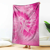 Personalized Breast Cancer Awareness Blanket Think Pink Tie Dye Ribbon - Wonder Print Shop