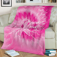 Personalized Breast Cancer Awareness Blanket Think Pink Tie Dye Ribbon - Wonder Print Shop