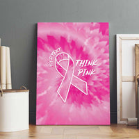Personalized Breast Cancer Awareness Canvas Wall Art Think Pink Tie Dye Ribbon - Wonder Print Shop