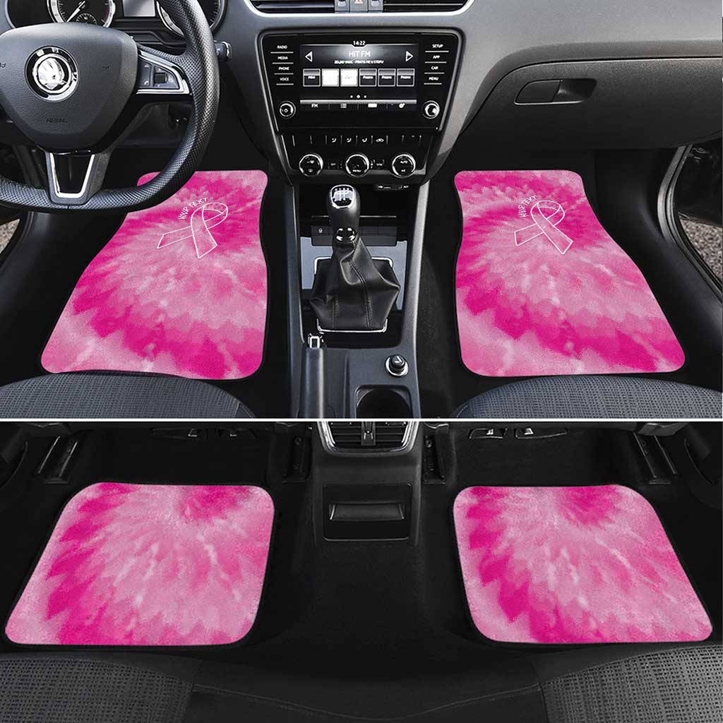 Personalized Breast Cancer Awareness Car Mats Think Pink Tie Dye Ribbon - Wonder Print Shop