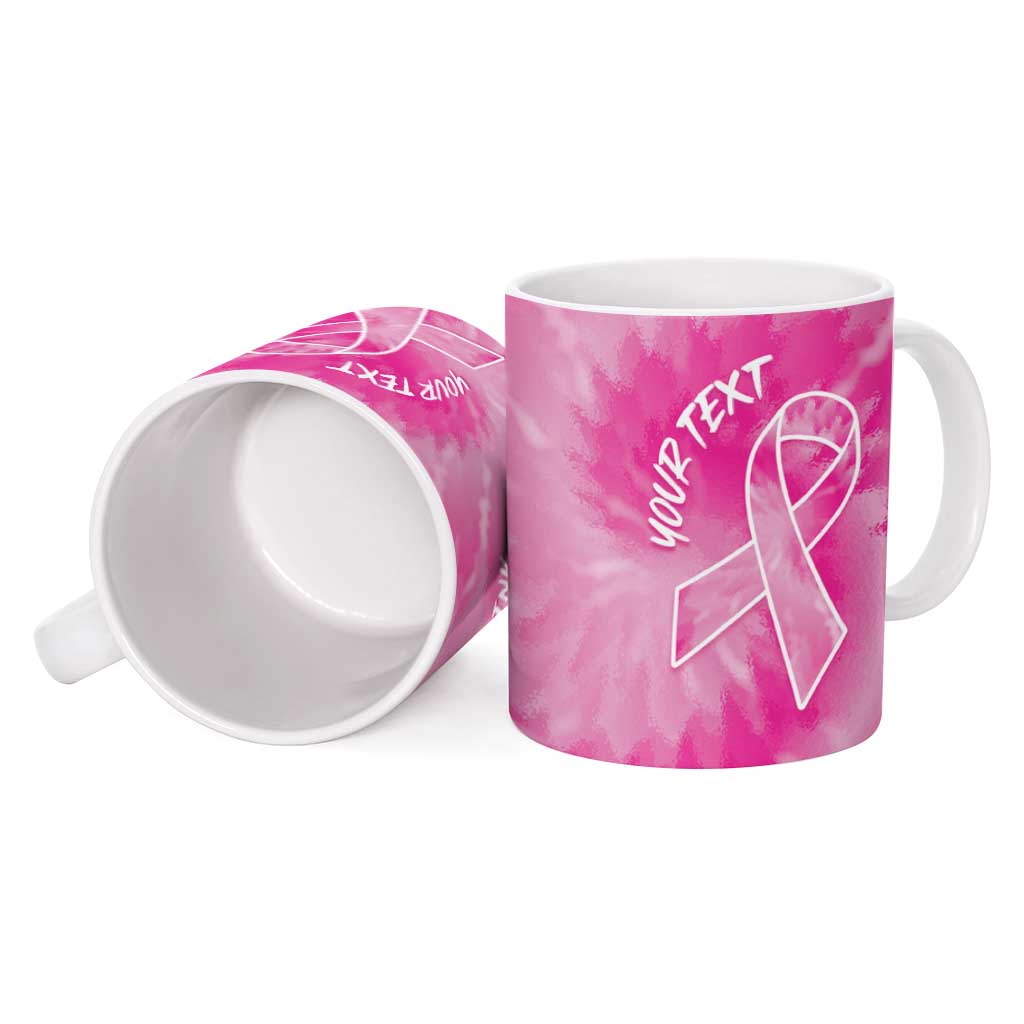 Breast Cancer Awareness Ceramic Mug Think Pink Tie Dye Ribbon - Wonder Print Shop