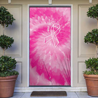 Breast Cancer Awareness Door Cover Think Pink Tie Dye Ribbon - Wonder Print Shop