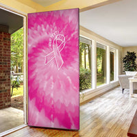 Breast Cancer Awareness Door Cover Think Pink Tie Dye Ribbon - Wonder Print Shop