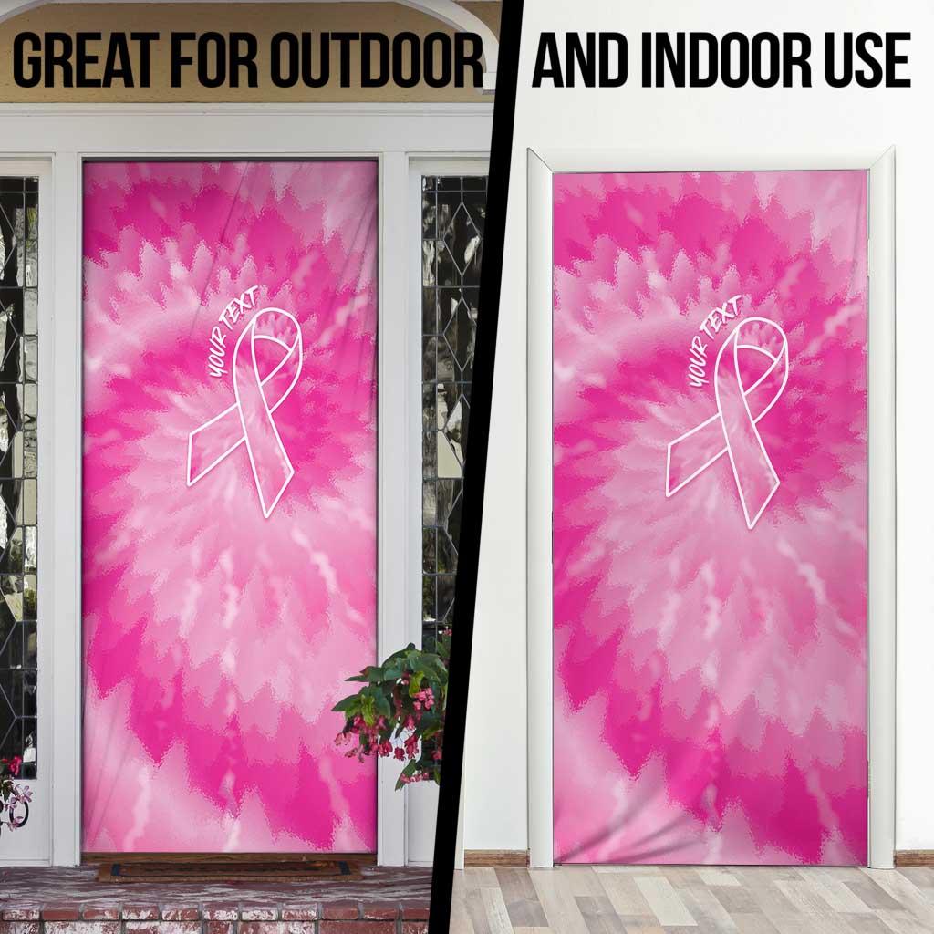 Breast Cancer Awareness Door Cover Think Pink Tie Dye Ribbon - Wonder Print Shop