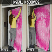 Breast Cancer Awareness Door Cover Think Pink Tie Dye Ribbon - Wonder Print Shop